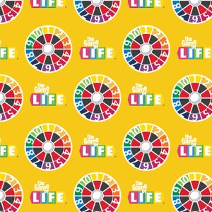 LIFE Cotton Fabric by the Yard - Hasbro Gaming Spinner Yellow - Camelot 95070308-2