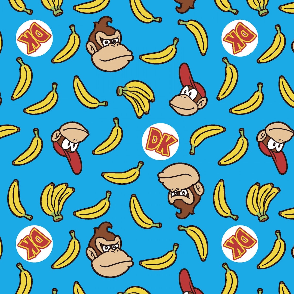 Donkey Kong Fabric by the Yard Nintendo Donkey Kong Print Etsy