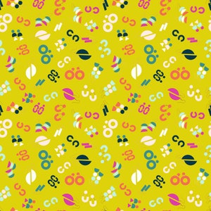 Modern Earrings Cotton Fabric by the Yard - Adorn Ornaments Citron - Rashida Coleman-Hale for Ruby Star Society RS1019-12