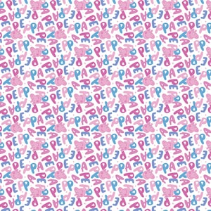 Peppa Pig Cotton Fabric by the Yard - Peppa Face Toss White - Camelot 95220104-1