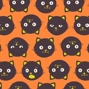 Halloween Cotton Fabric by the Yard - Good Spirits Scaredy Cats Pumpkin Glow - Ruby Star Society RS5137-12G