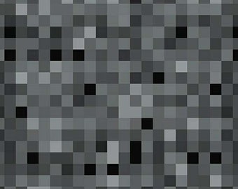 Minecraft Pixel Cotton Fabric by the Yard - Pixel Pixel Play K for Black - Whistler Studios for Windham 53196D-2
