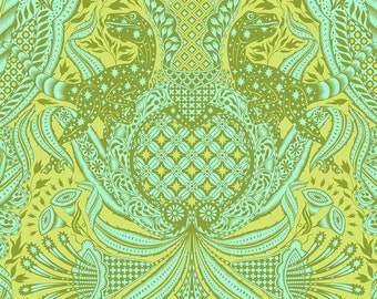 Tula Pink Dinosaur Cotton Fabric by the Yard - Tula Pink ROAR! Gift Rapt Lime - Free Spirit PWTP224.LIME