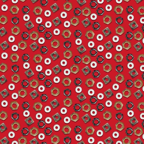 Nuts Bolts Fabric Etsy