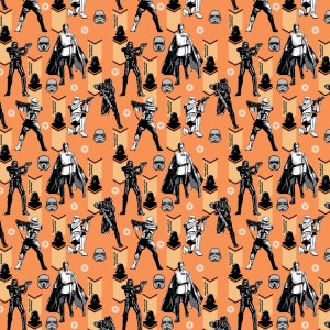 Star Wars Fabric by the Yard - Rogue One Imperial Army in Orange Soda - Camelot 7370102-3