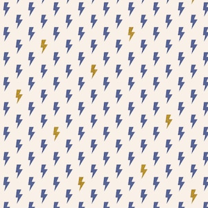 Lightning Bolt Cotton Fabric by the Yard - East Coast Hot Strike Night Metallic - Megan Kampa for Cotton + Steel MK105-NI1M
