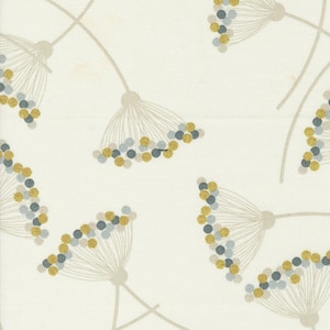 Zen Chic Modern Cotton Fabric by the Yard - Shimmer Blossom Ivory Metallic - Zen Chic for Moda 1840-11M