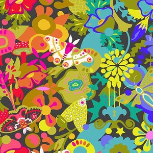 Alison Glass Cotton Fabric by the Yard - Color Wheel Art Theory Whole Cloth Night - Alison Glass for Andover A-1441-K