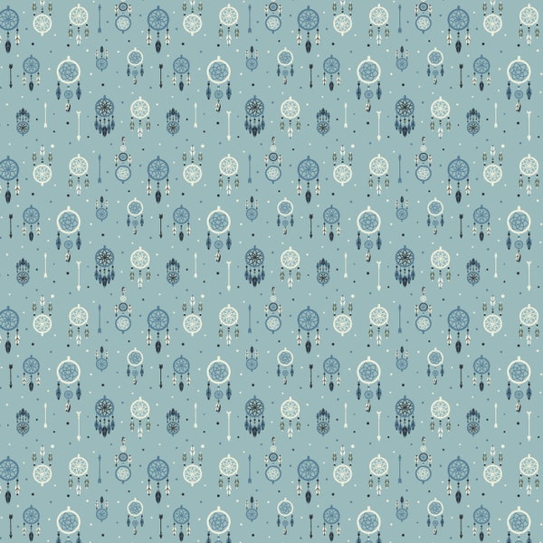 Southwest Cotton Fabric by the Yard - Prairies Dreamcatchers Blue - Miri D. for Camelot Fabrics 21221101-4