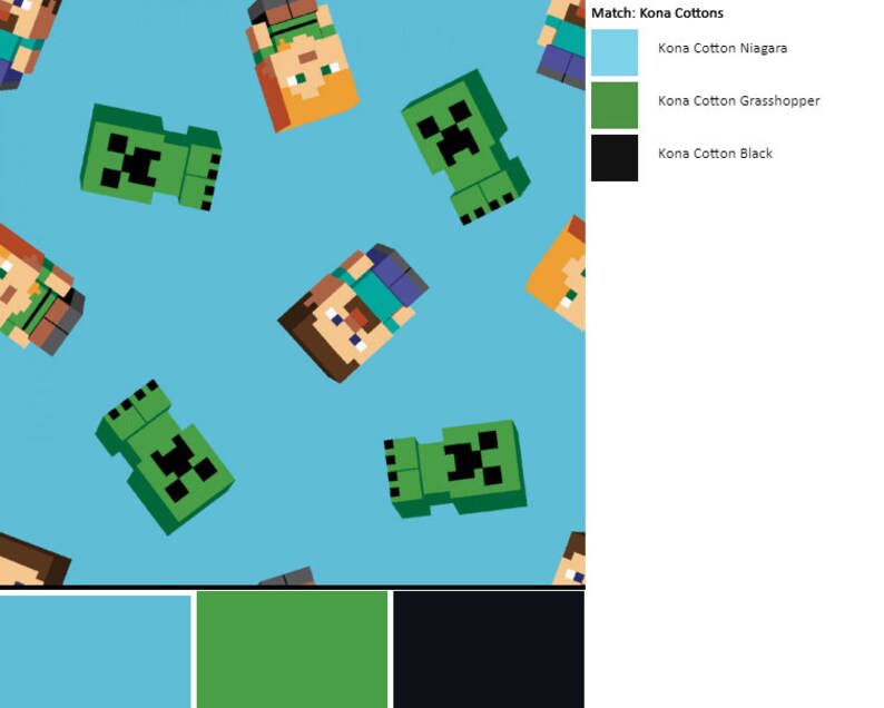 Minecraft Fabric by the Yard Minecraft Characters on Etsy