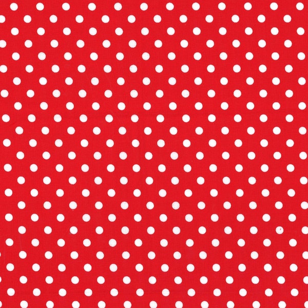 Polka Dot Cotton Fabric by the Yard - Dumb Dot Red - Michael Miller CX2490-RED