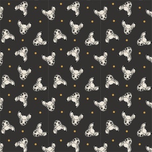 Bambi Fabric by the Yard - Disney Bambi Dots Metallic Black - Camelot 85040208L-2