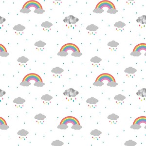 Rainbow Cotton Fabric by the Yard - Dream in Color White - Riley Blake C10772-WHITE