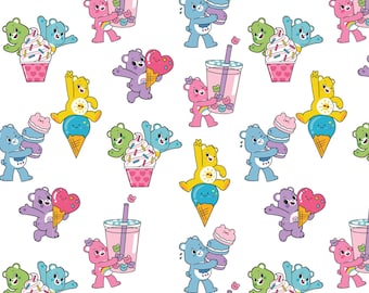 Care Bears Cotton Fabric by the Yard - Care Bears Sweet and Savory Sweet Treats White - Camelot 44010701-1