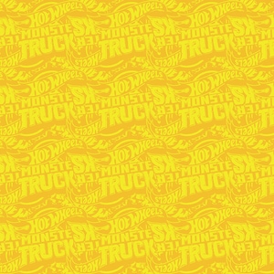 Hot Wheels Monster Truck Cotton Fabric by the Yard - Hot Wheels Monster Trucks Tonal Yellow - Riley Blake C12954-YELLOW