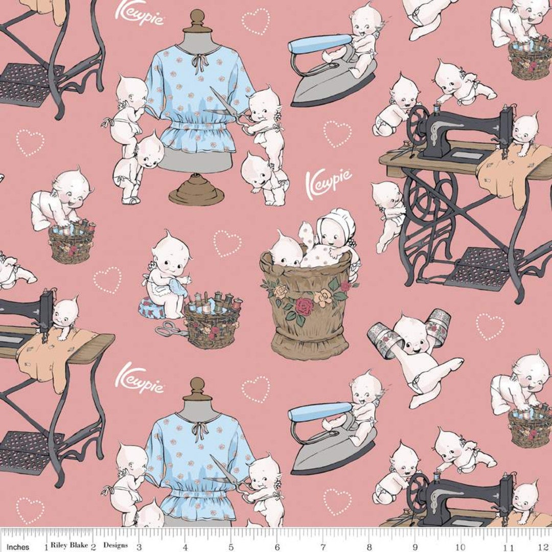 Kewpie Doll Cotton Fabric by the Yard Main Coral Riley Etsy