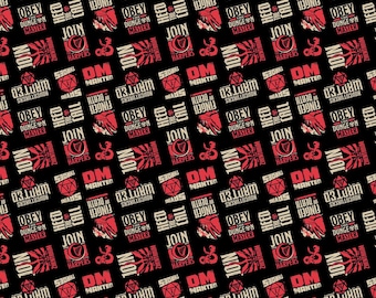 Dungeons and Dragons Cotton Fabric by the Yard - Dungeons and Dragons Collection III Obey the DM Black - Camelot 95170144-1