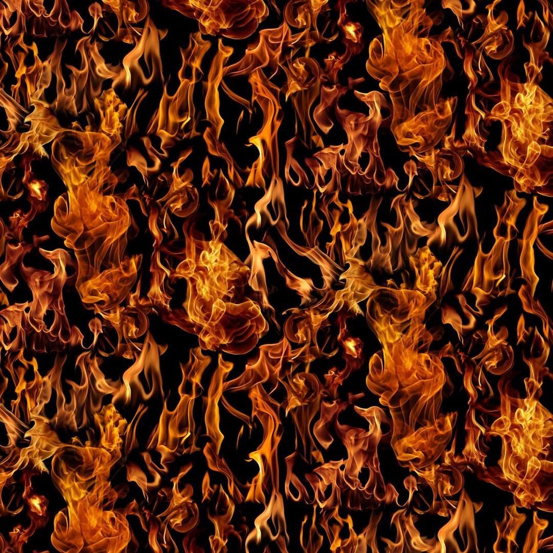 Fire Cotton Fabric by the Yard - Fire and Flames - Timeless Treasures ...