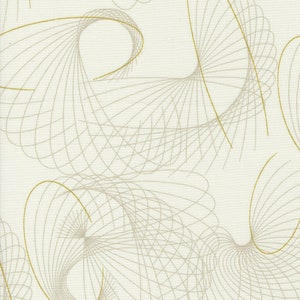 Zen Chic Modern Cotton Fabric by the Yard - Shimmer Winter Winds Ivory Metallic - Zen Chic for Moda 1841-11M