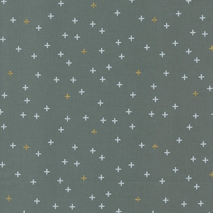 Zen Chic Modern Cotton Fabric by the Yard - Shimmer A Bit of a Plus Smoke Metallic - Zen Chic for Moda 1845-15M