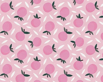 Fruit Cotton Fabric by the Yard - Fruity Oranges Pink - Maja Faber for Paintbrush Studio 120-19851
