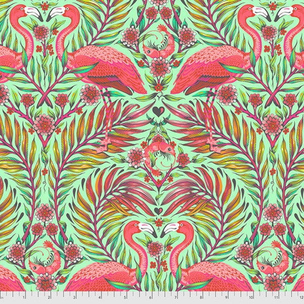 Tula Pink Cotton Fabric by the Yard - Daydreamer Pretty in Pink Mango - Free Spirit PWTP169.MANGO
