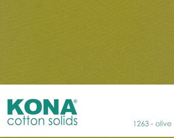 Kona Cotton Fabric by the Yard - 1263 Olive