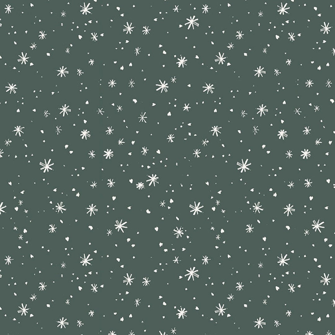 Winter Cotton Fabric by the Yard Best in Snow Snowfall Fir Clara Jean