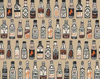 Beer Cotton Fabric by the Yard - Brewskis Biscotti - Dear Stella 1953BISCOTTI