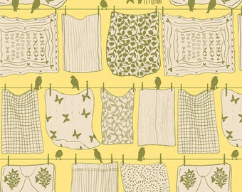 Clothesline Cotton Fabric by the Yard - Fresh Linen Clothesline Breeze - Katie O'Shea for Art Gallery FRE32314