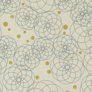 Zen Chic Modern Cotton Fabric by the Yard - Shimmer Swirling Ecru Metallic - Zen Chic for Moda 1842-12M