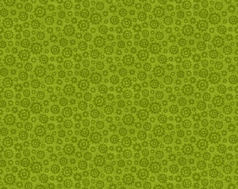 Gears Cotton Fabric by the Yard - Launch Party Gears Green - Paintbrush Studio 120-99554