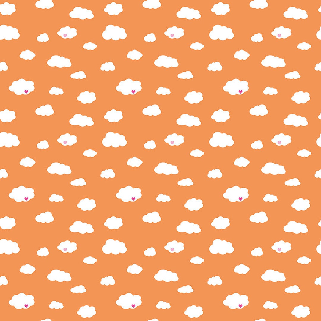 Cloud Cotton Fabric by the Yard Dream Drift Melon Riley Etsy