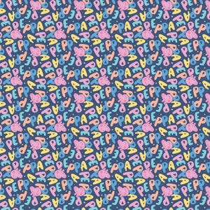 Peppa Pig Cotton Fabric by the Yard - Peppa Face Toss Navy - Camelot 95220104-2