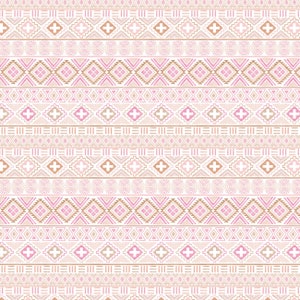 Southwest Geometric Cotton Fabric by the Yard - High Road to Taos Santa Fe Geo White - Camelot 50220404-1