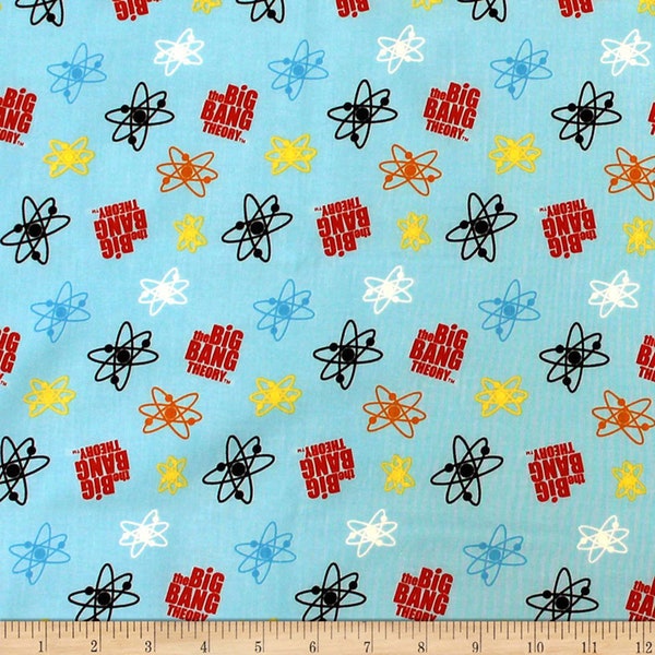 The Big Bang Theory Fabric by the Yard - Atoms Blue - Camelot 23680104-2