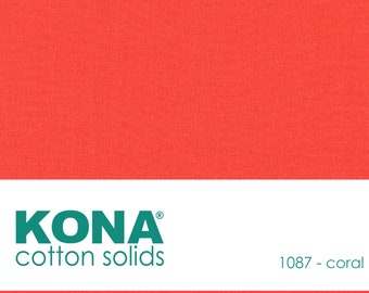 Kona Cotton Fabric by the Yard - 1087 Coral