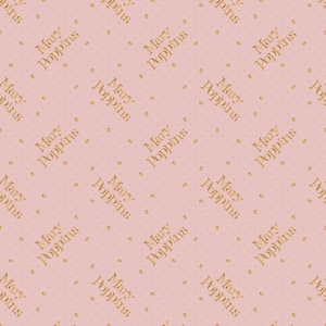 Mary Poppins Fabric by the Yard - Disney Mary Poppins Pink Polka Dot Metallic - Camelot 85460104L-2