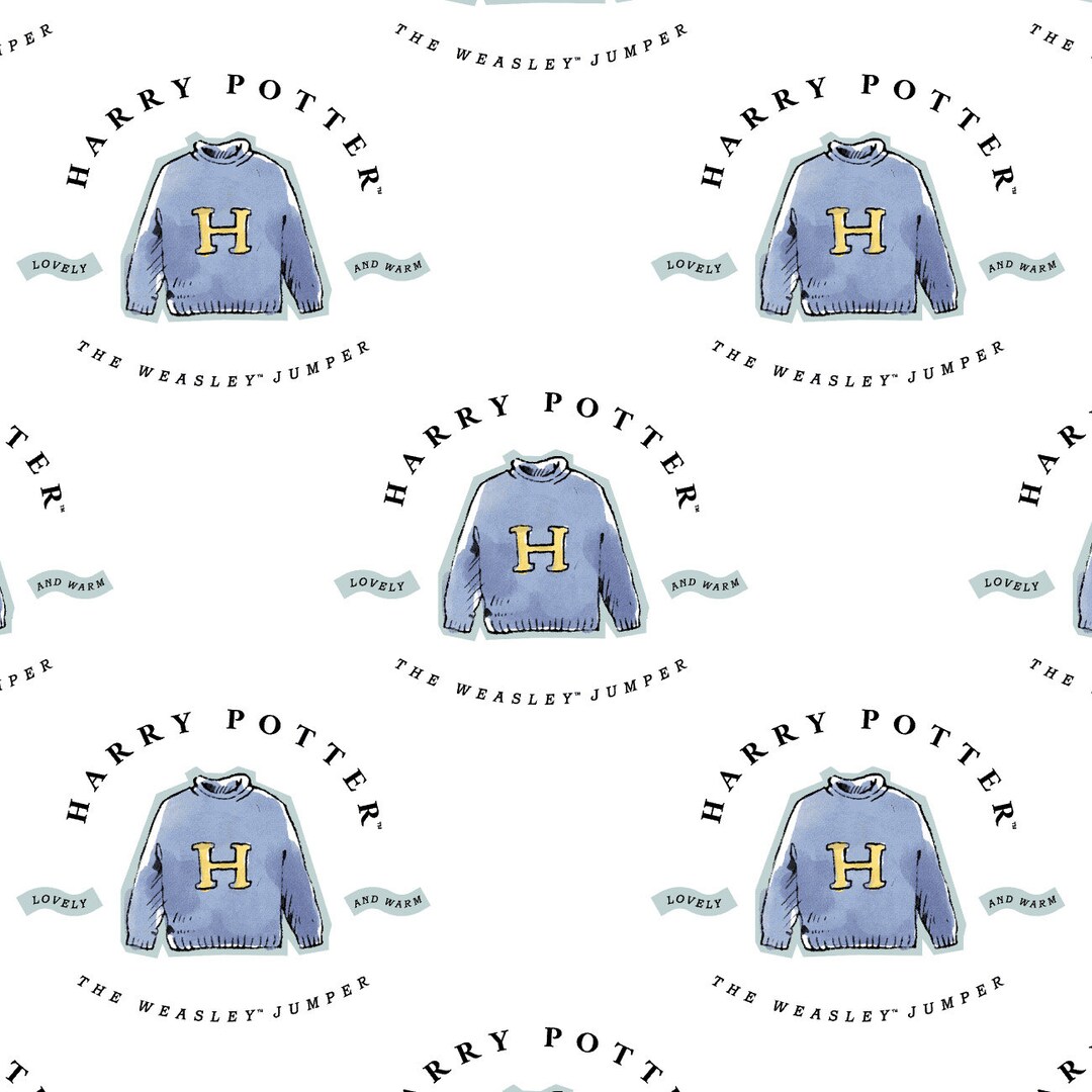 Harry Potter Cotton Fabric by the Yard Sweater White Camelot 238005271