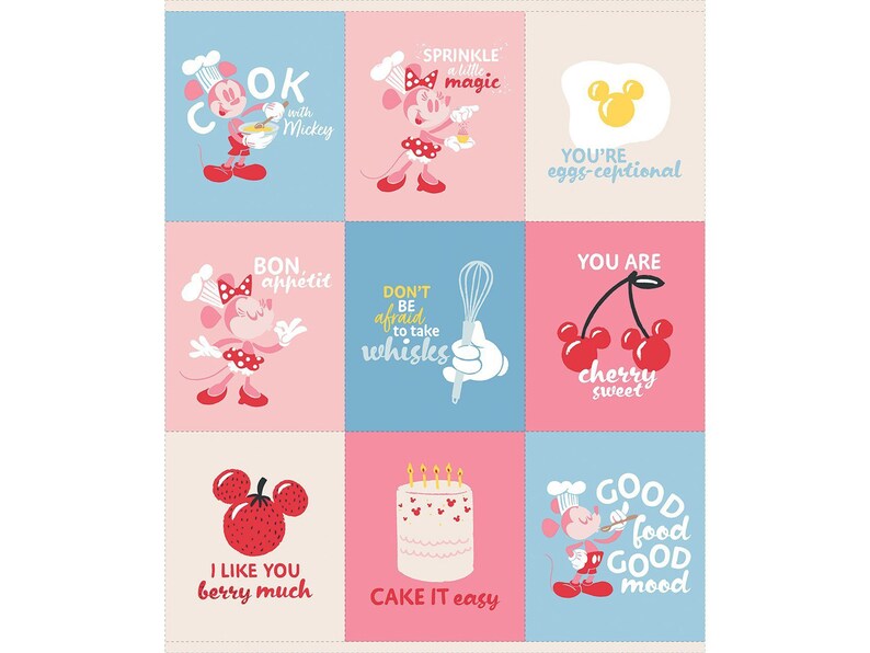 Mickey Mouse Cotton Fabric Panel Mickey Mouse Cake It Easy Etsy