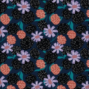 Black Marigolds - Mystery At Moonstone Manor - Tara Reed - Cloud 9 Fabrics - Poplin Black Marigolds - Mystery At Moonstone Manor - Tara Reed - Cloud 9 Fabrics - Poplin