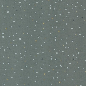 Zen Chic Modern Cotton Fabric by the Yard - Shimmer Snowing Smoke Metallic - Zen Chic for Moda 1846-14M