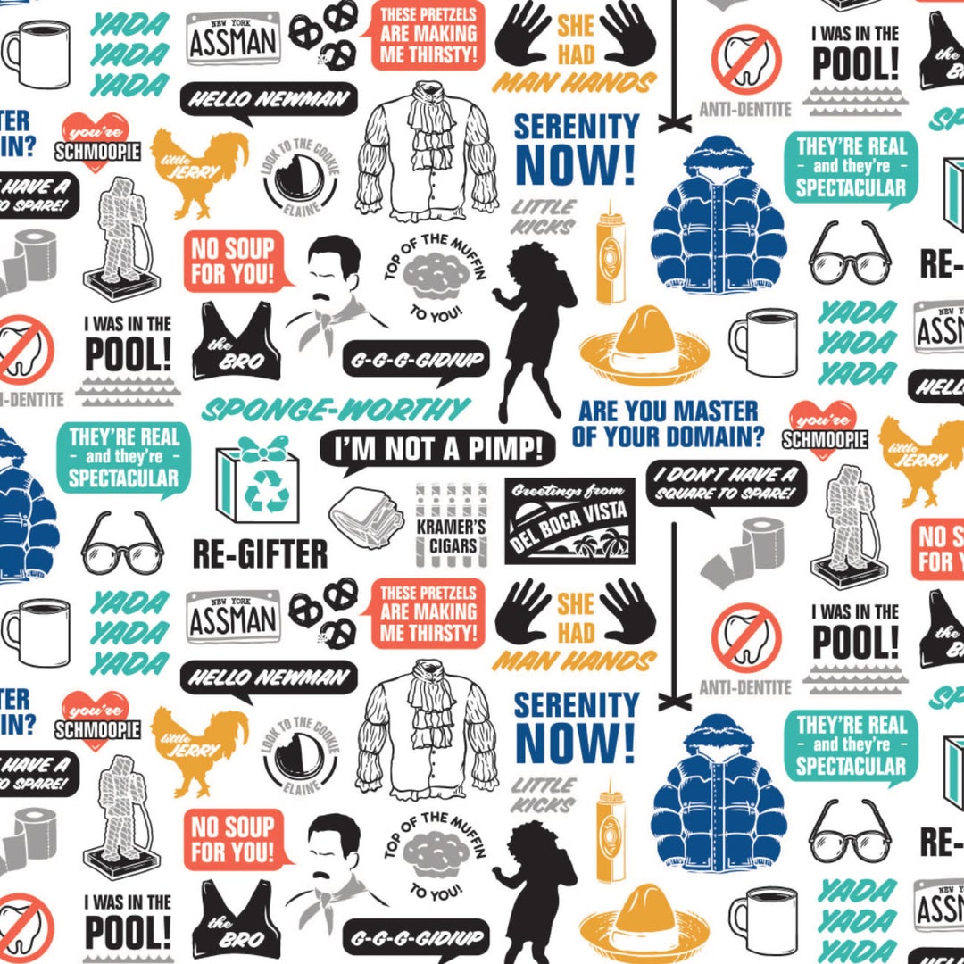 Seinfeld Cotton Fabric by the Yard the Seinfeld Collection Etsy