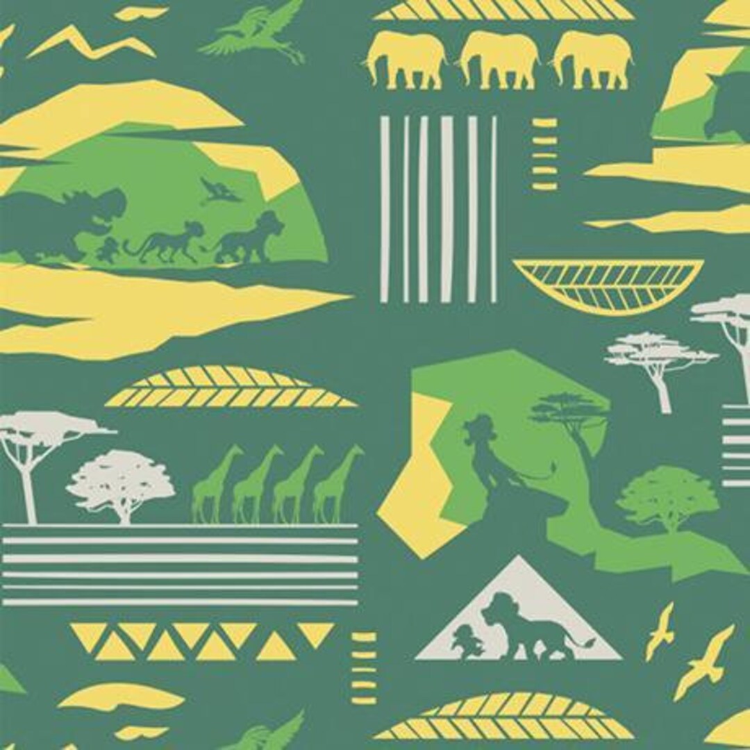 The Lion Guard Fabric by the Yard Savannah Green Camelot 852501055 Etsy