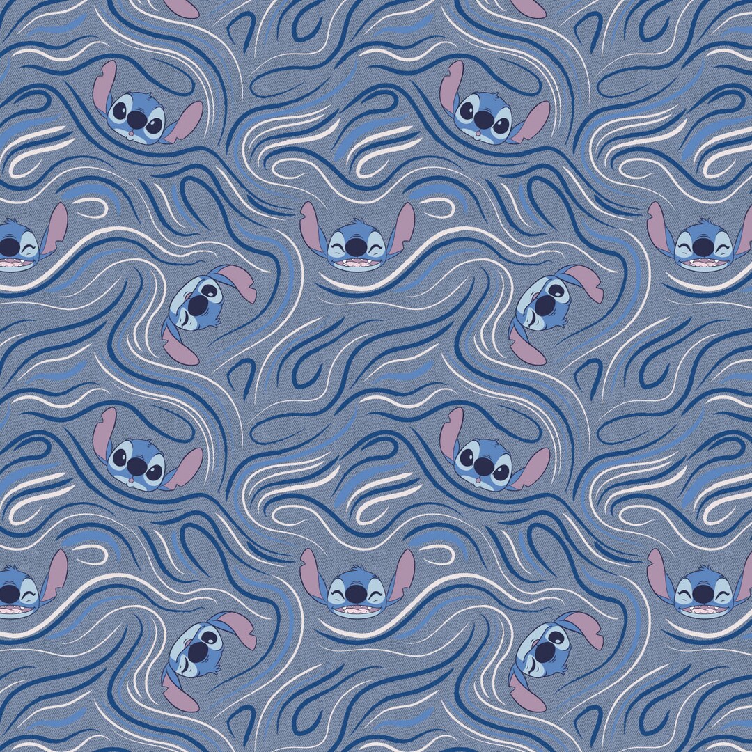 Lilo and Stitch Cotton Fabric by the Yard Stitch Blogger Etsy