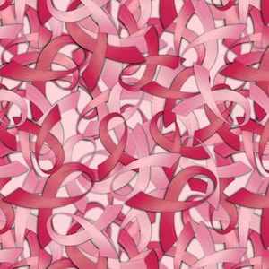 Breast Cancer Awareness Cotton Fabric - Ribbons on Ribbons Pink - David Textiles DT-3056-0C-1