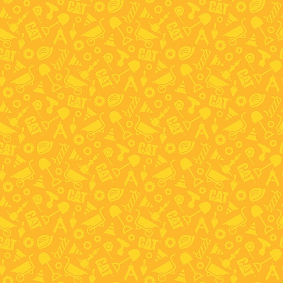 CAT Buildin Crew Fabric by the Yard Caterpillar Construction Set Yellow Riley Blake C8103 YELLOW Etsy UK