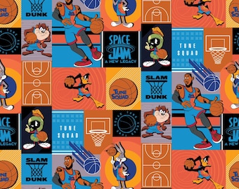 Space Jam Cotton Fabric by the Yard - Multi Space Jam Slam Dunk - Camelot 23550103-1
