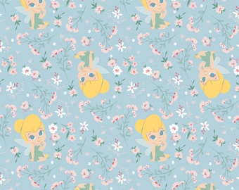 Peter Pan Fabric by the Yard - Neverland Gardens Light Blue - Camelot 85400304-2