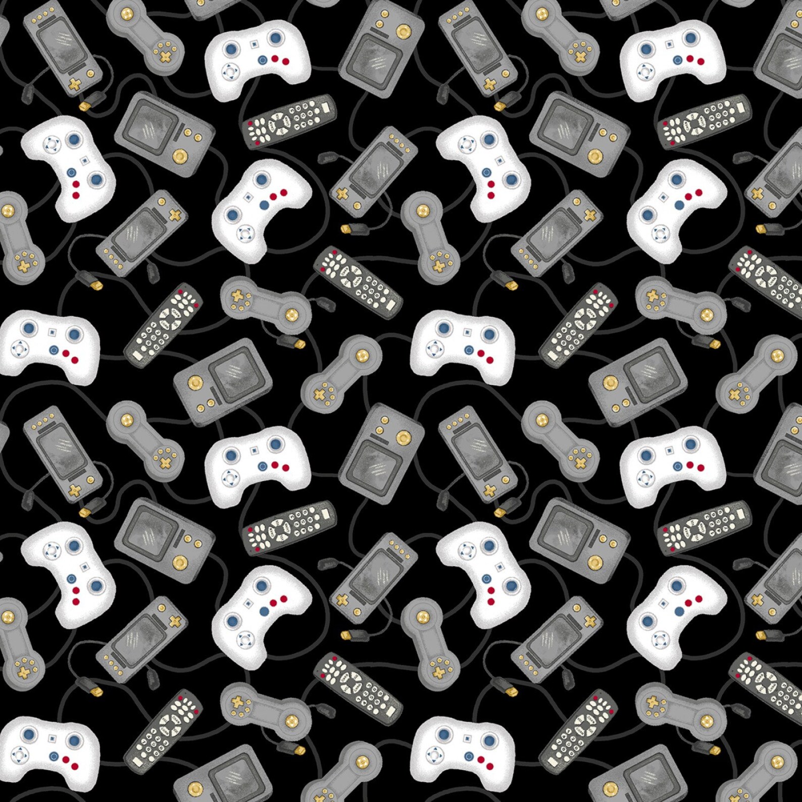 Video Game Controller Cotton Fabric by the Yard Black Etsy